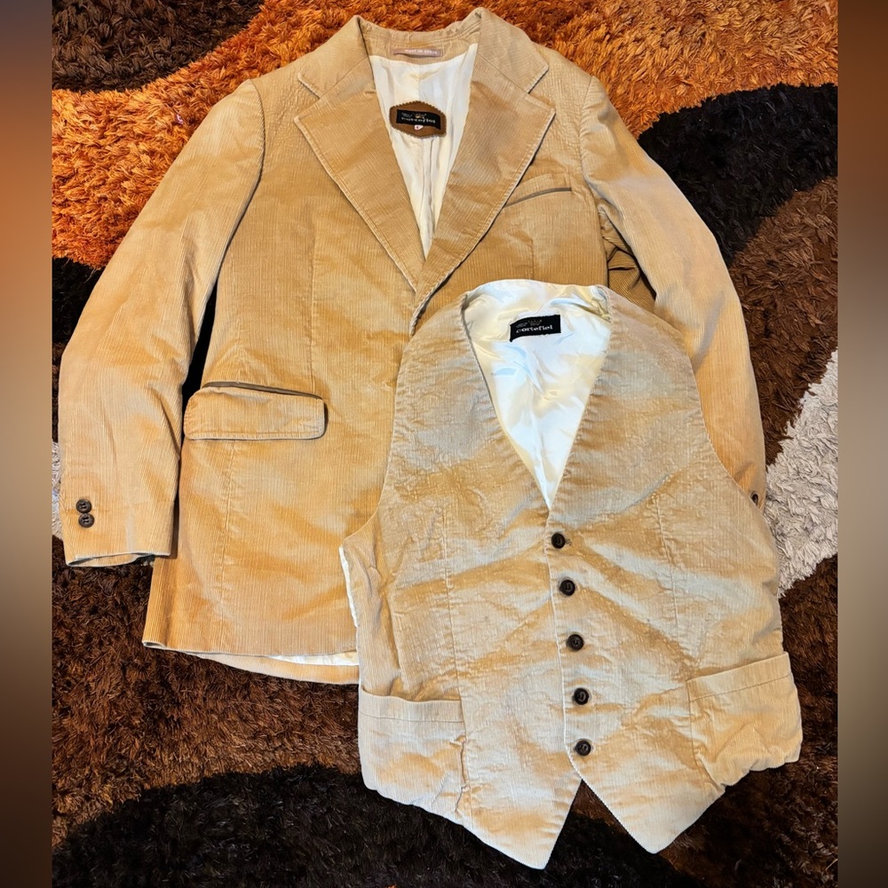 Vintage, Cortefiel, Corduroy, Blazer & Vest
